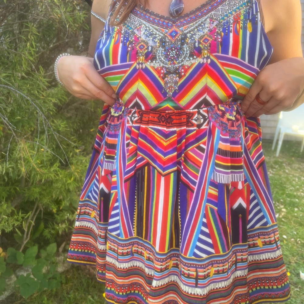CAMILLA | Beaded Silk Flowy Romper